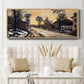 Road at Louveciennes, Melting Snow, Sunset, 1870 - Floater Framed Canvas Print
