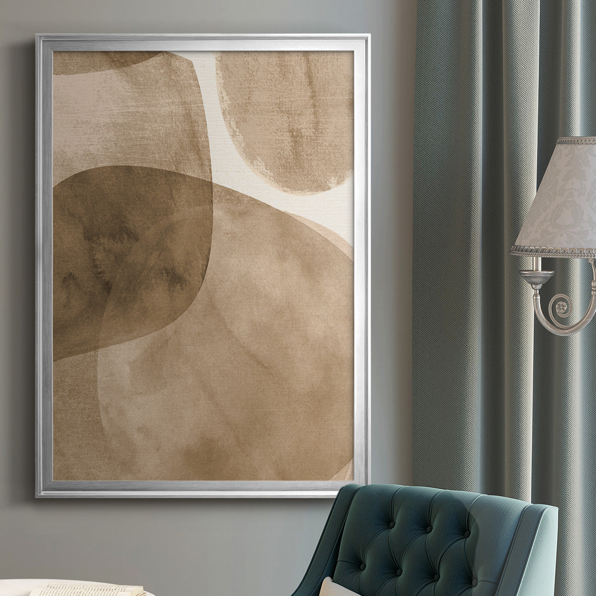 Neutral Object II - Modern Framed Canvas Print