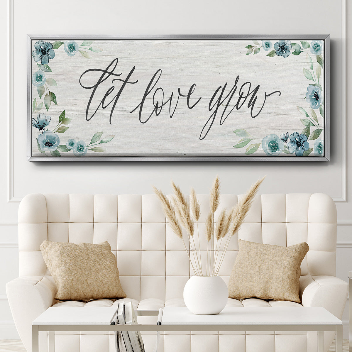 Let Love Grow - Floater Framed Canvas Print