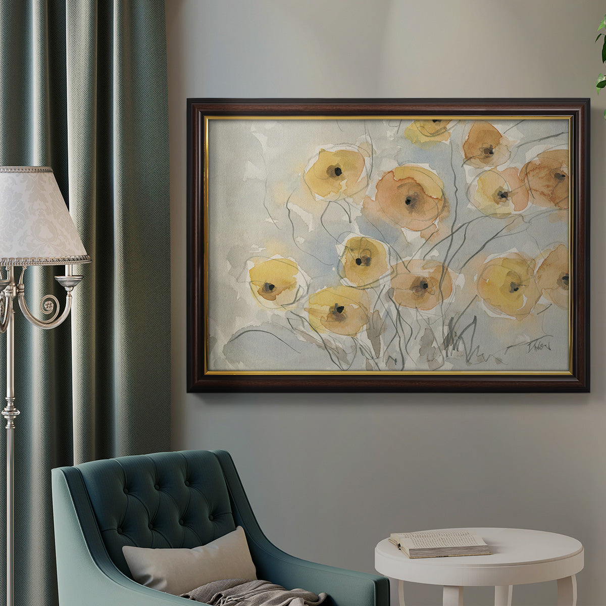 Sunset Poppies I Premium Framed Canvas- Ready to Hang