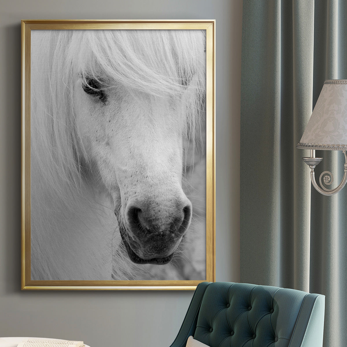 Island Pony I - Modern Framed Canvas Print