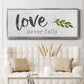 Love Never Fails - Floater Framed Canvas Print