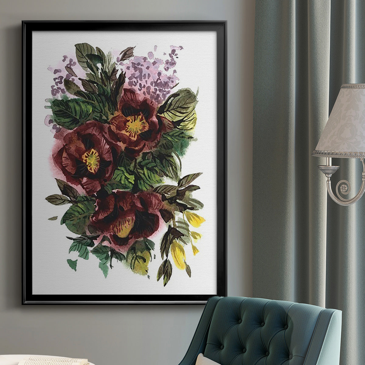 Garden Bouquets II - Modern Framed Canvas Print