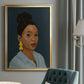 Figure in Yellow Earring - Modern Framed Canvas Print