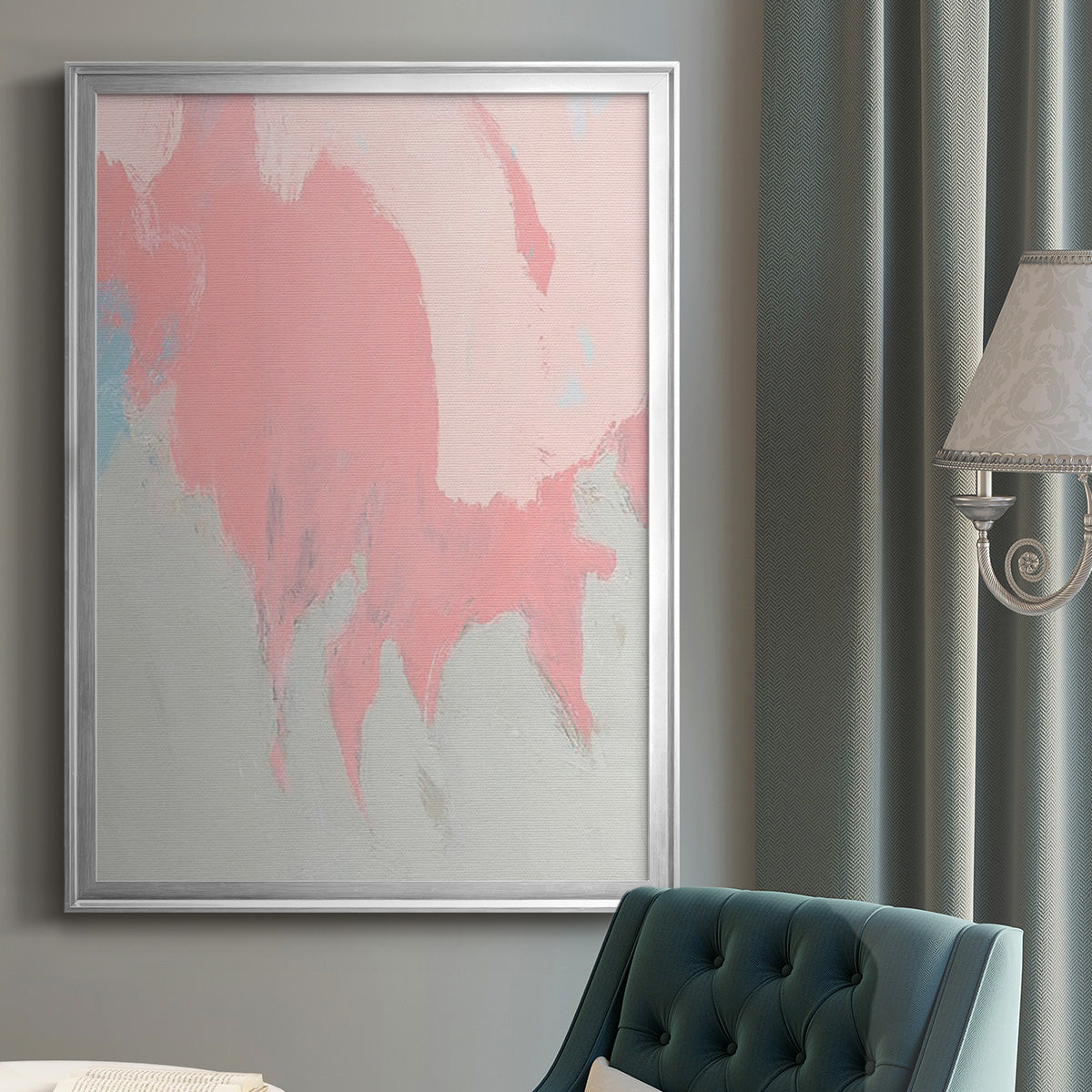 Blushing Abstract II - Modern Framed Canvas Print