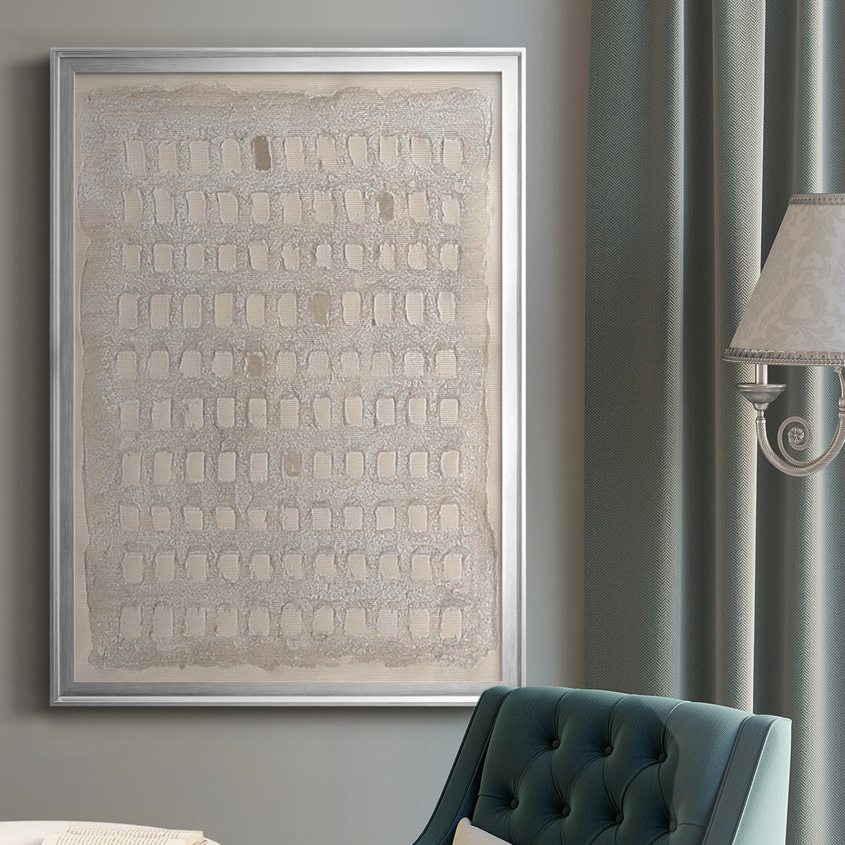 Pearl Punch Card I - Modern Framed Canvas Print