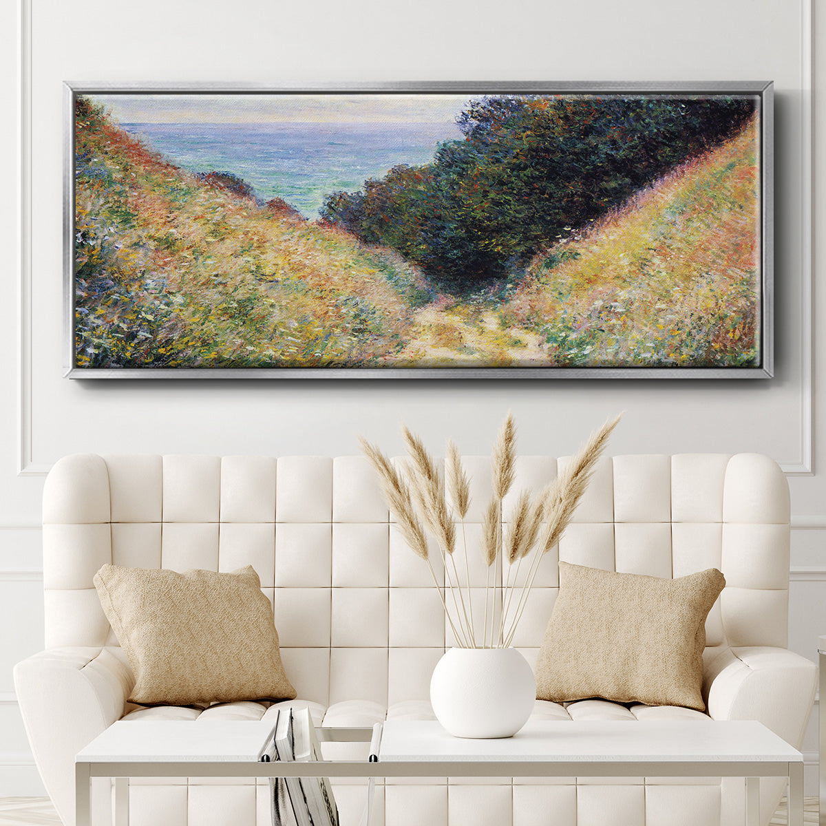 The Path at La Cavée, Pourville - Floater Framed Canvas Print