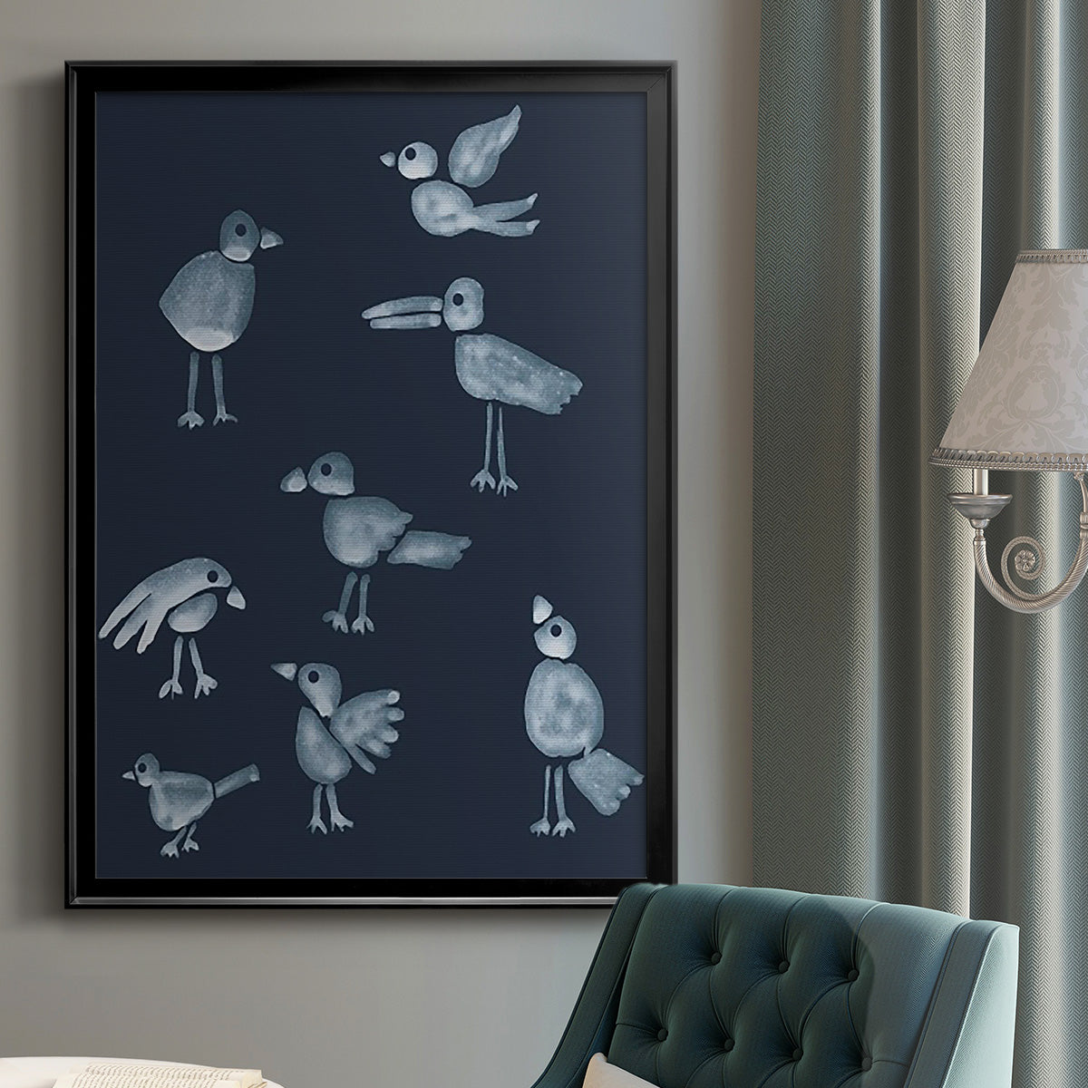 Flock I - Modern Framed Canvas Print