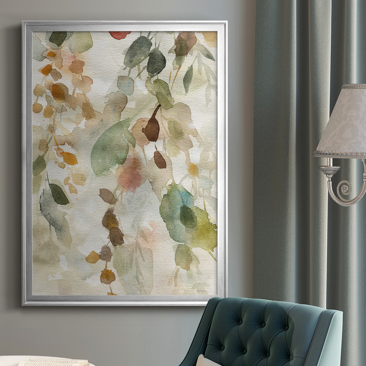 Cascading Nature I - Modern Framed Canvas Print