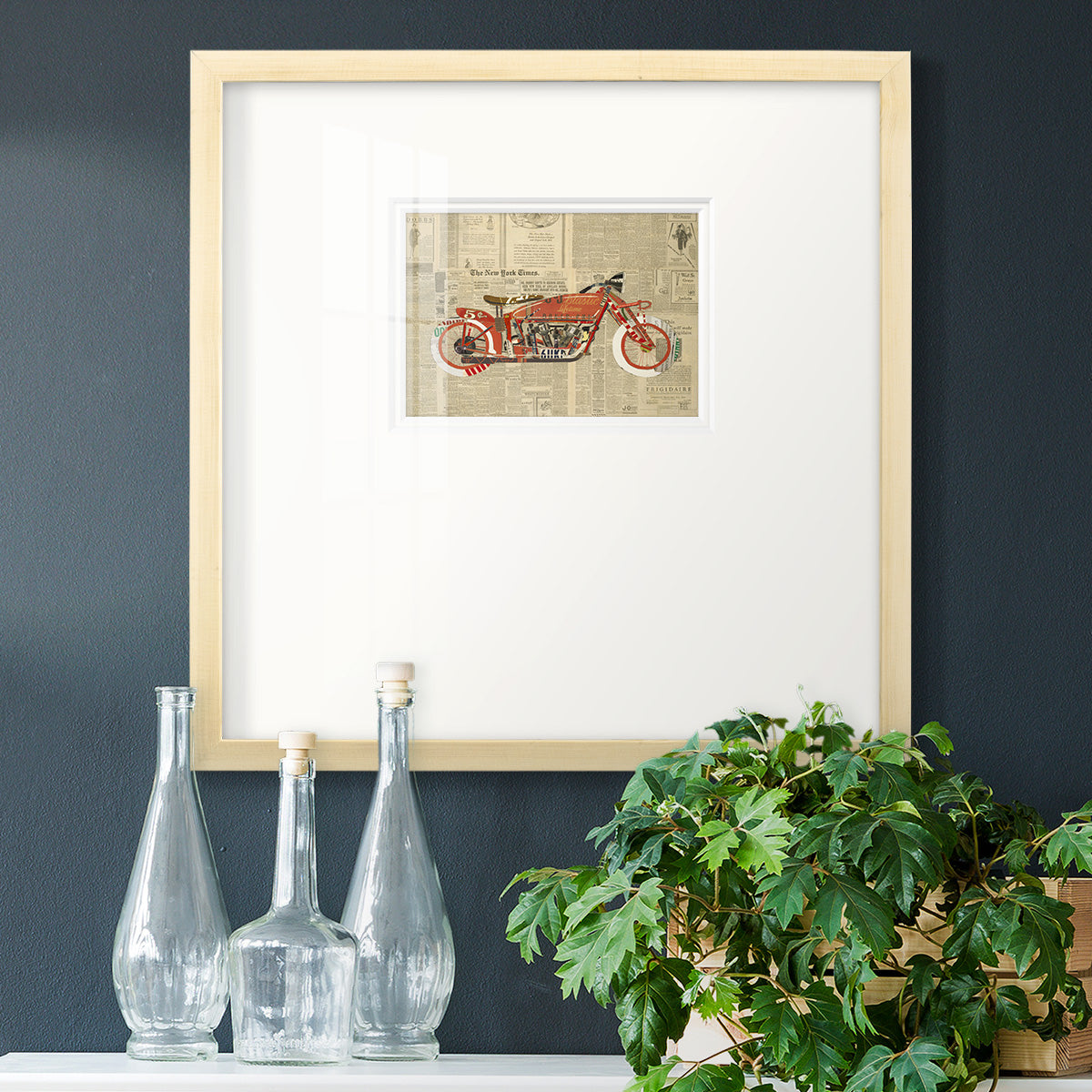 Vintage Red- Premium Framed Print Double Matboard