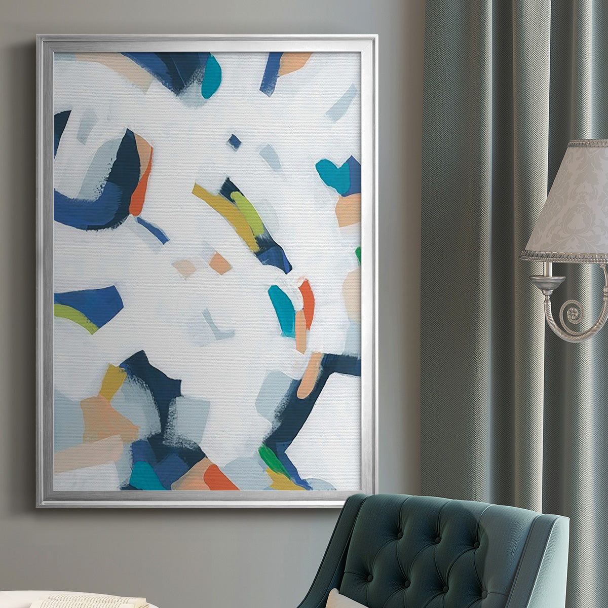 Bright Orbit I - Modern Framed Canvas Print