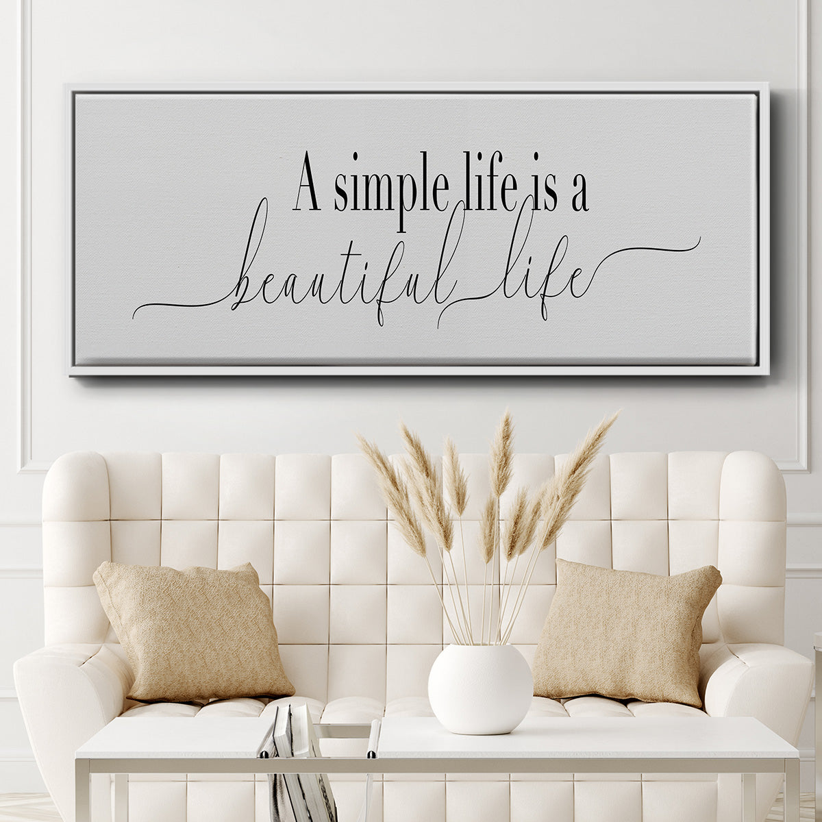 Simple Beautiful Life - Floater Framed Canvas Print