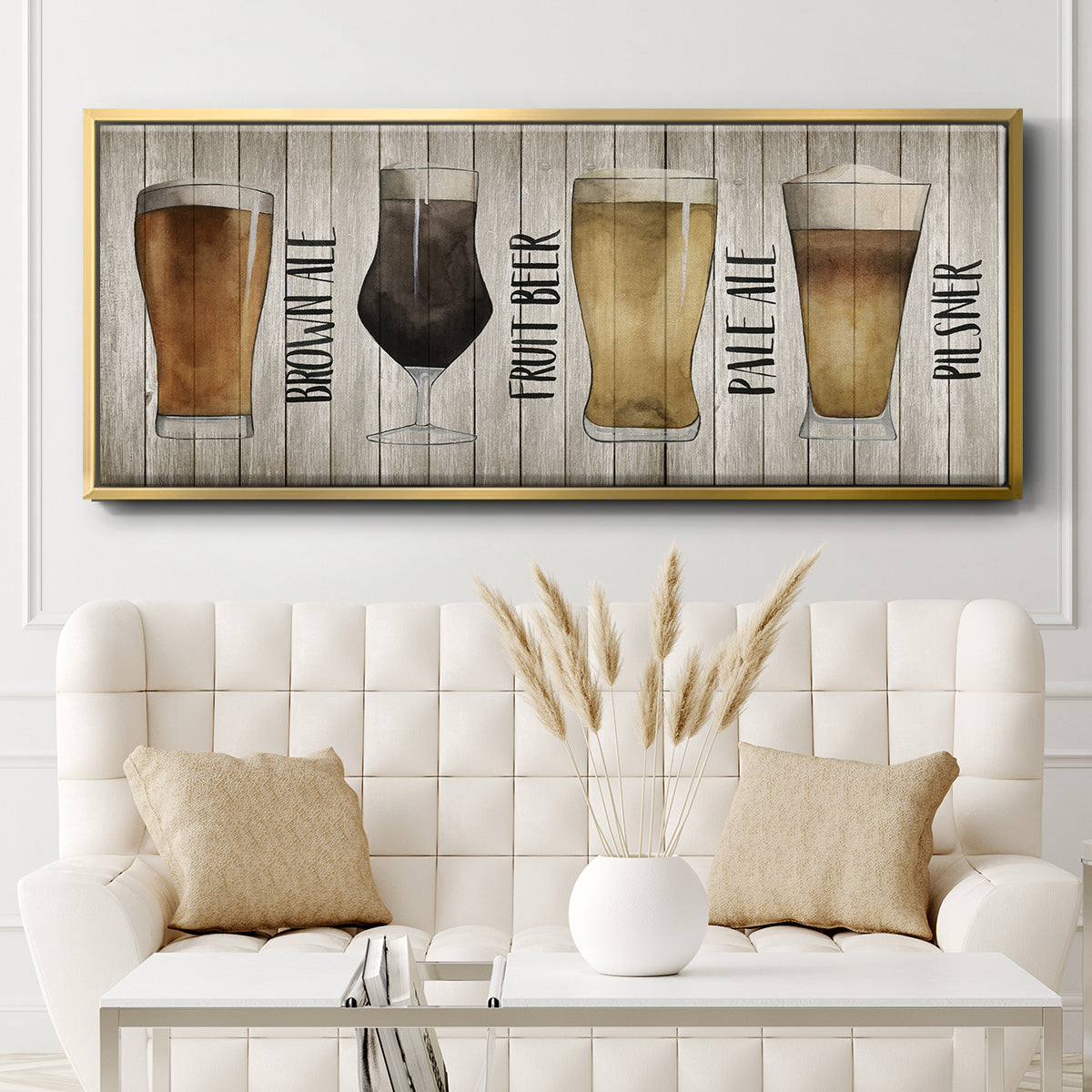 Beer Chart I - Floater Framed Canvas Print