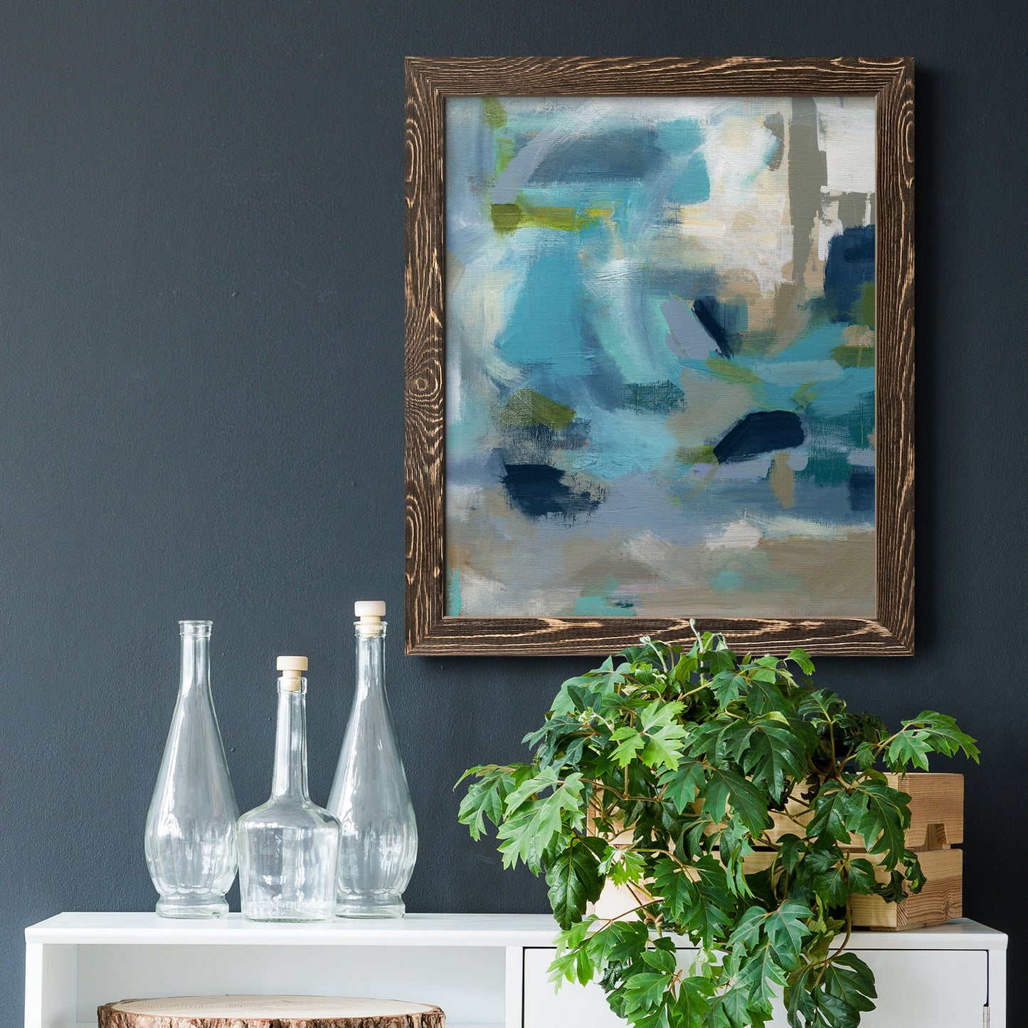 Circle the Beachfront - Barnwood Framed Canvas Print