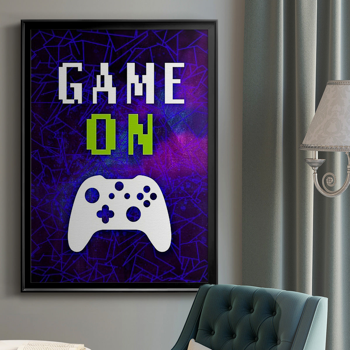 It's Game On II - Modern Framed Canvas Print