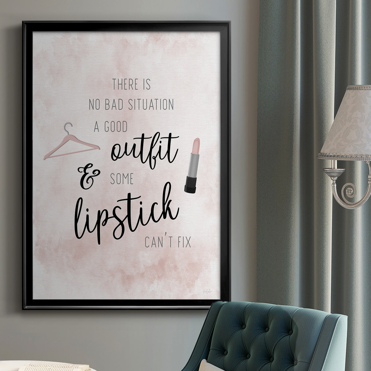 Outfit and Lipstick - Modern Framed Canvas Print