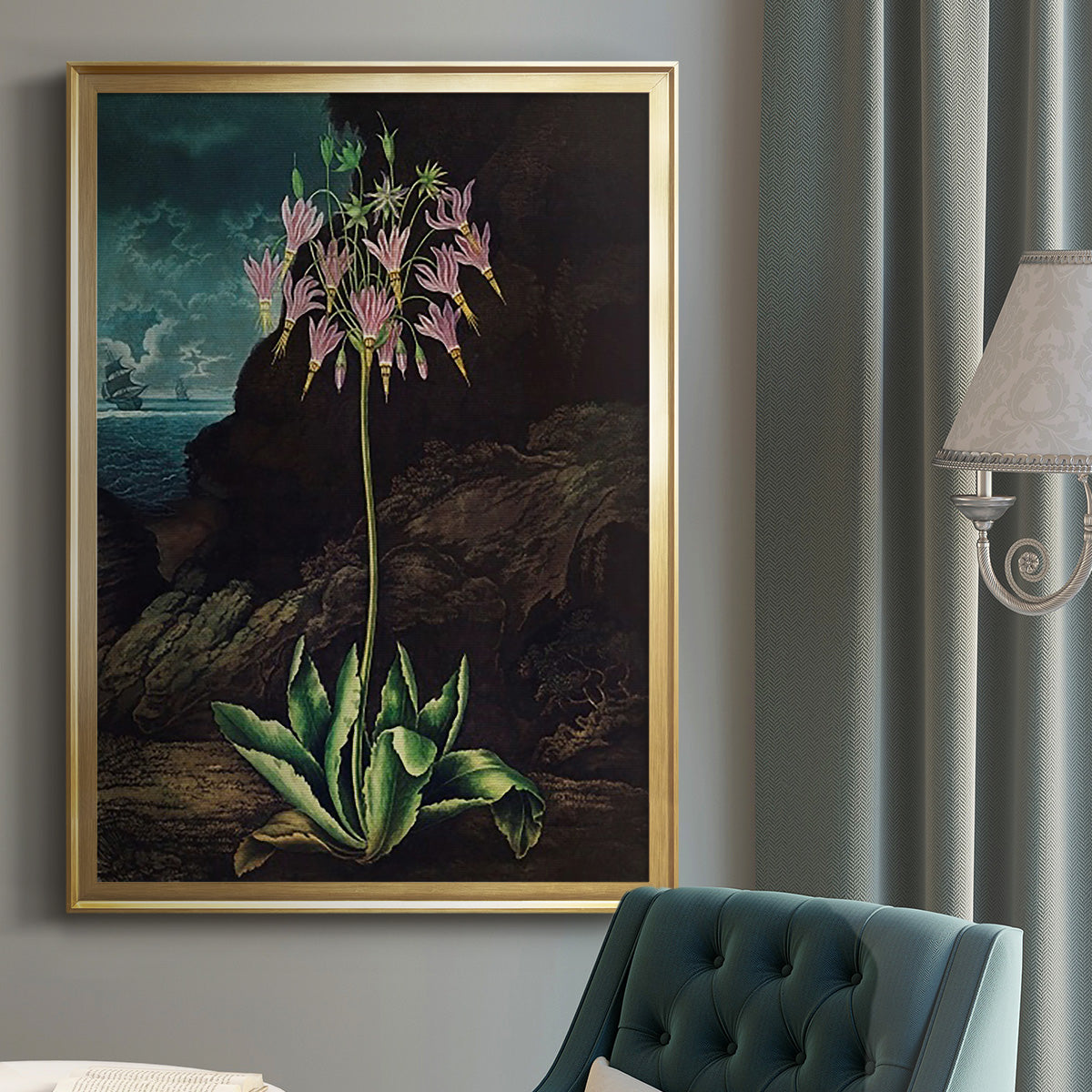 Temple of Flora II - Modern Framed Canvas Print