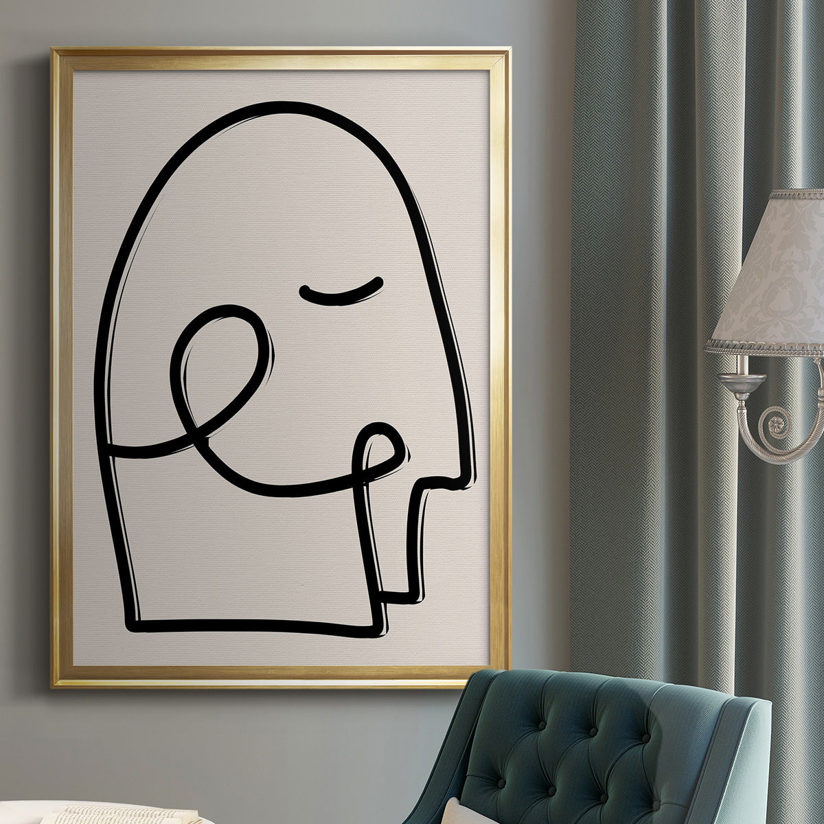 Face It I - Modern Framed Canvas Print