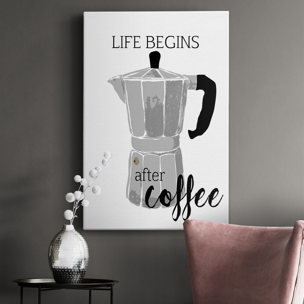 Begins After Coffee Premium Gallery Wrapped Canvas - Ready to Hang