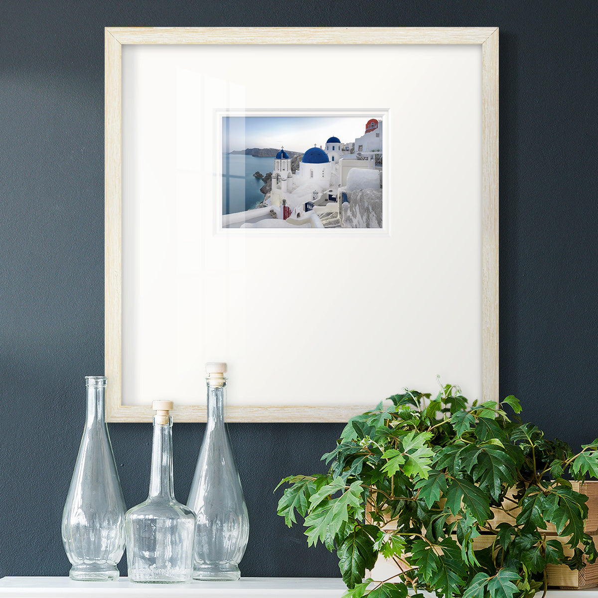 Santorini Sunrise Premium Framed Print Double Matboard