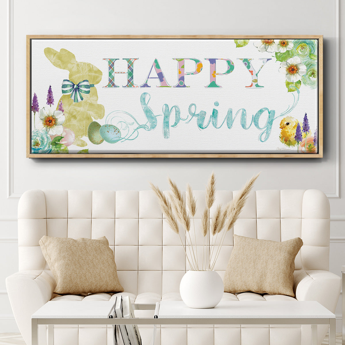 Happy Spring - Floater Framed Canvas Print