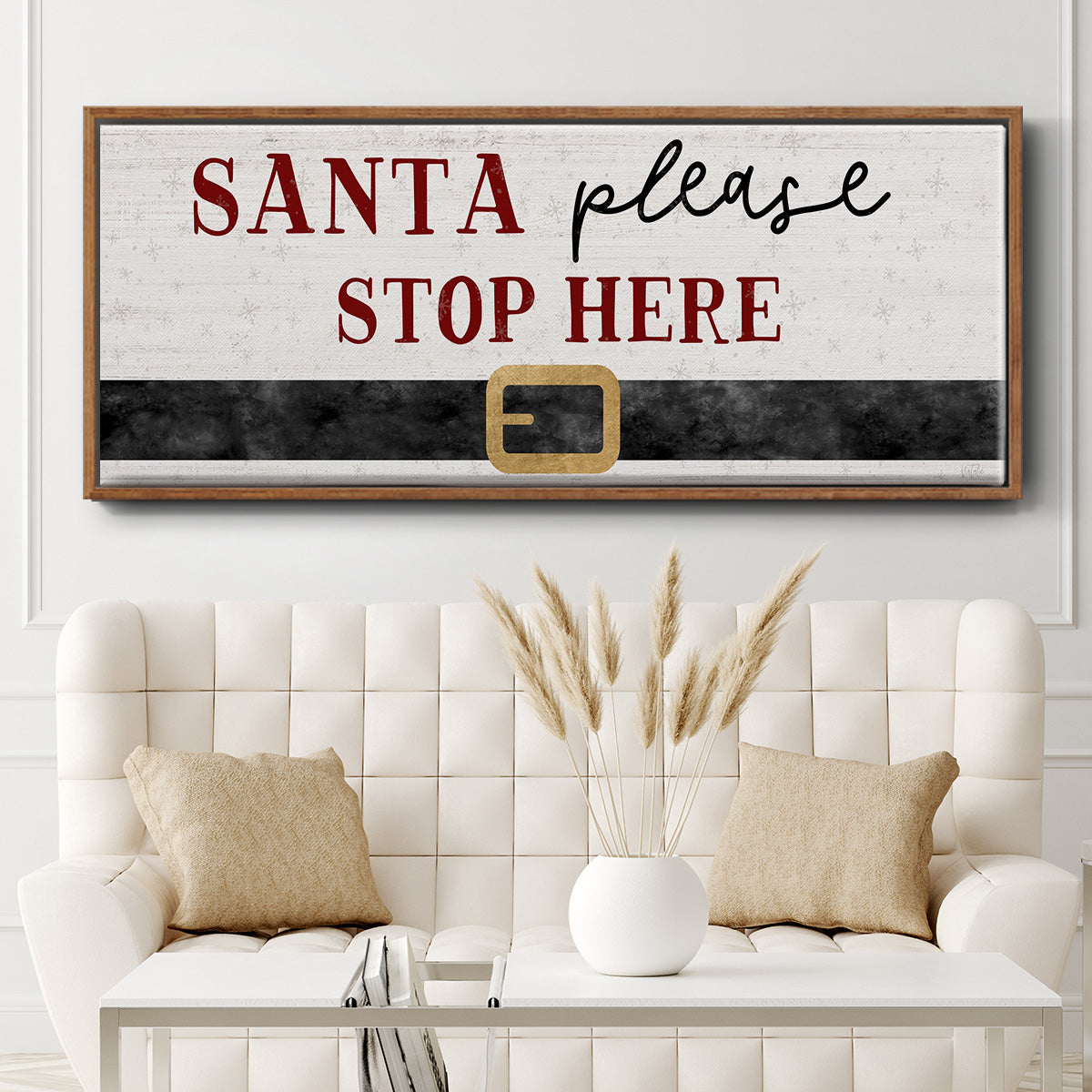 Santa Stop - Floater Framed Canvas Print