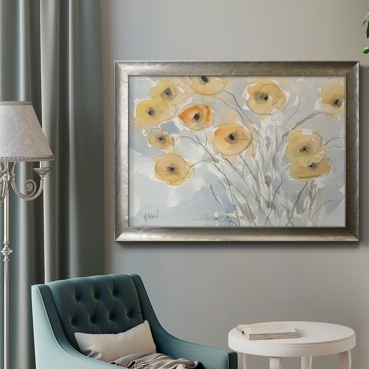 Sunset Poppies II Premium Framed Canvas- Ready to Hang