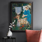 Intimate domestic genre scene by Édouard Manet in an ornate black frame with gilded inner detail displayed in a dark-toned interior setting.