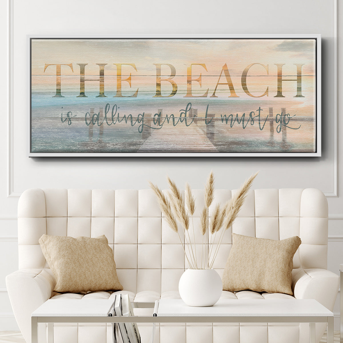 The Beach Is Calling - Floater Framed Canvas Print