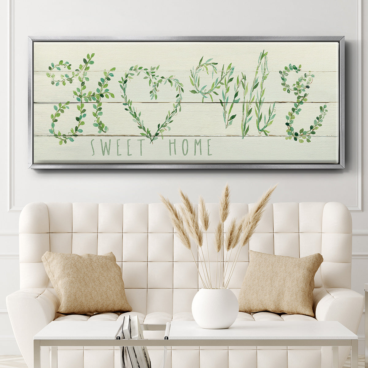 Shiplap Vines Home - Floater Framed Canvas Print