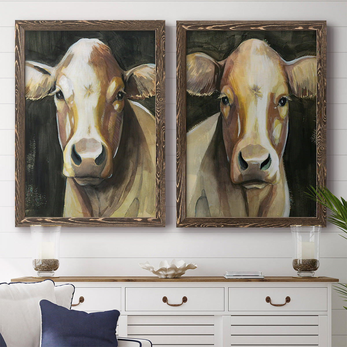 Sweet Eyes I - Premium Framed Canvas 2 Piece Set - Ready to Hang