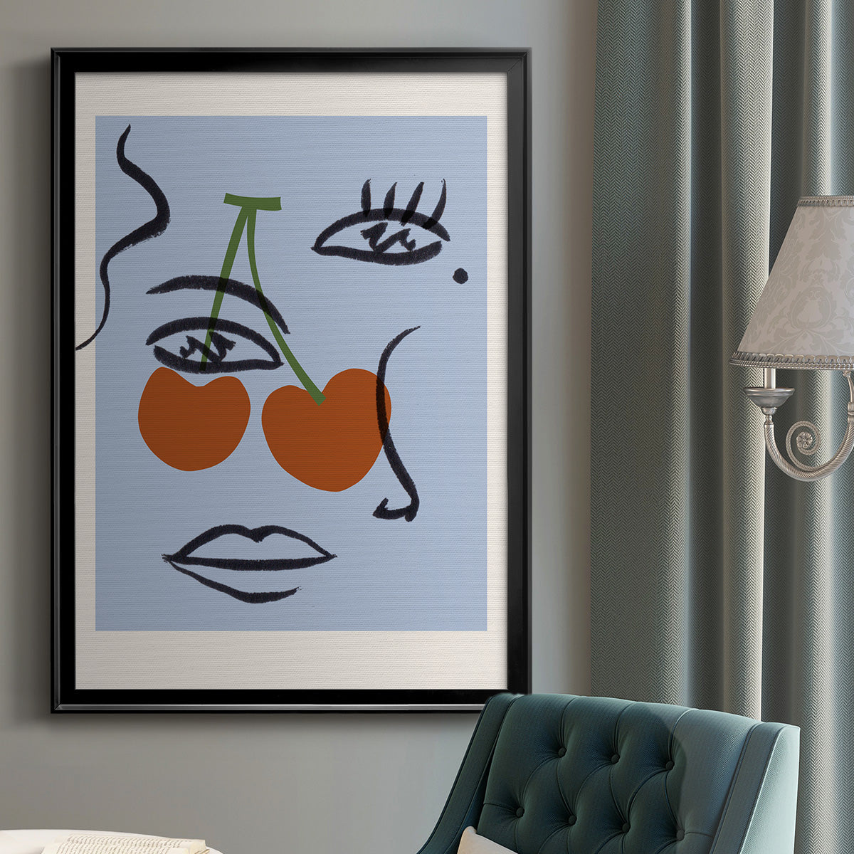 Cherry Baby I - Modern Framed Canvas Print