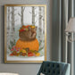 Fox Curled on Pumpkin - Modern Framed Canvas Print