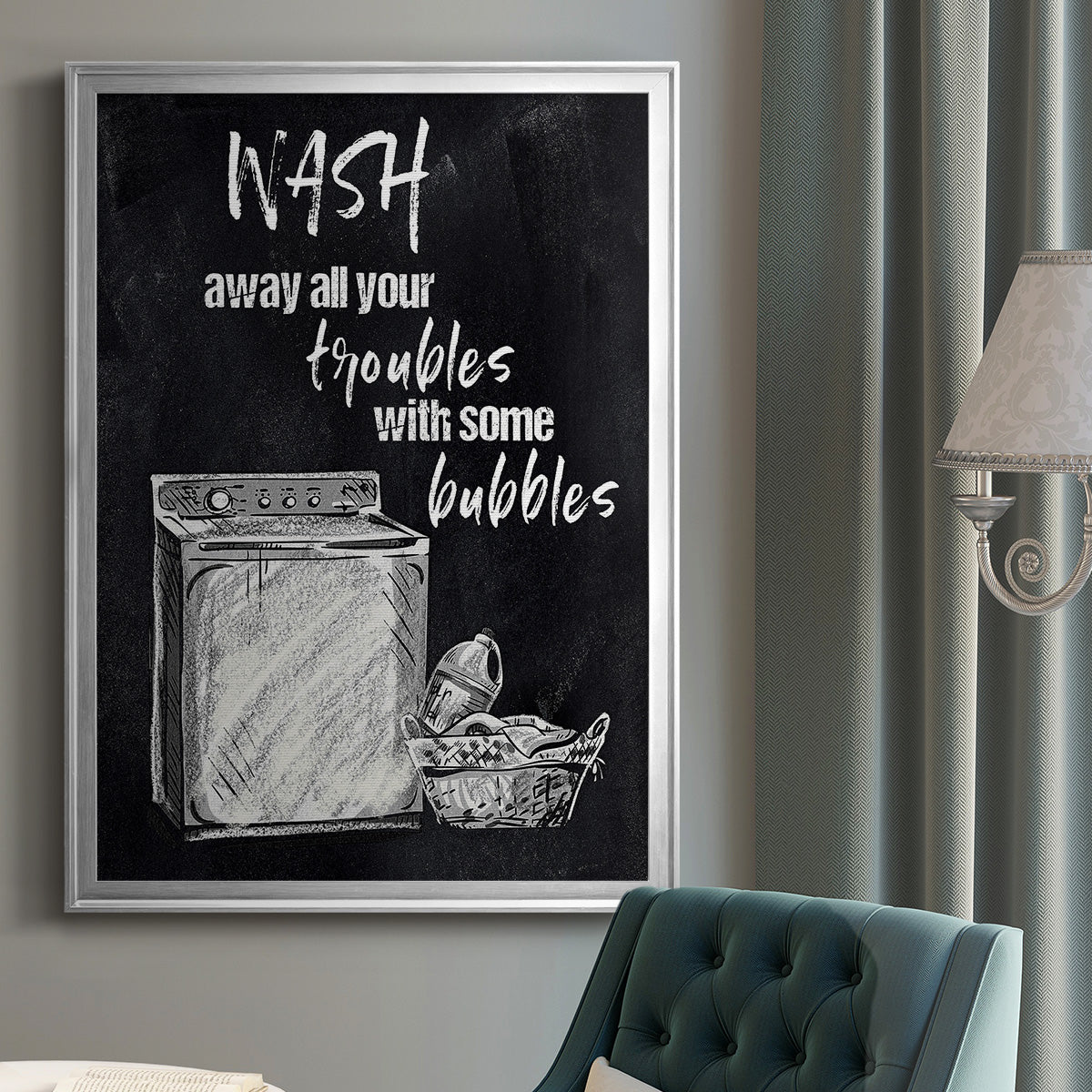 Wash Away Your Troubles - Modern Framed Canvas Print