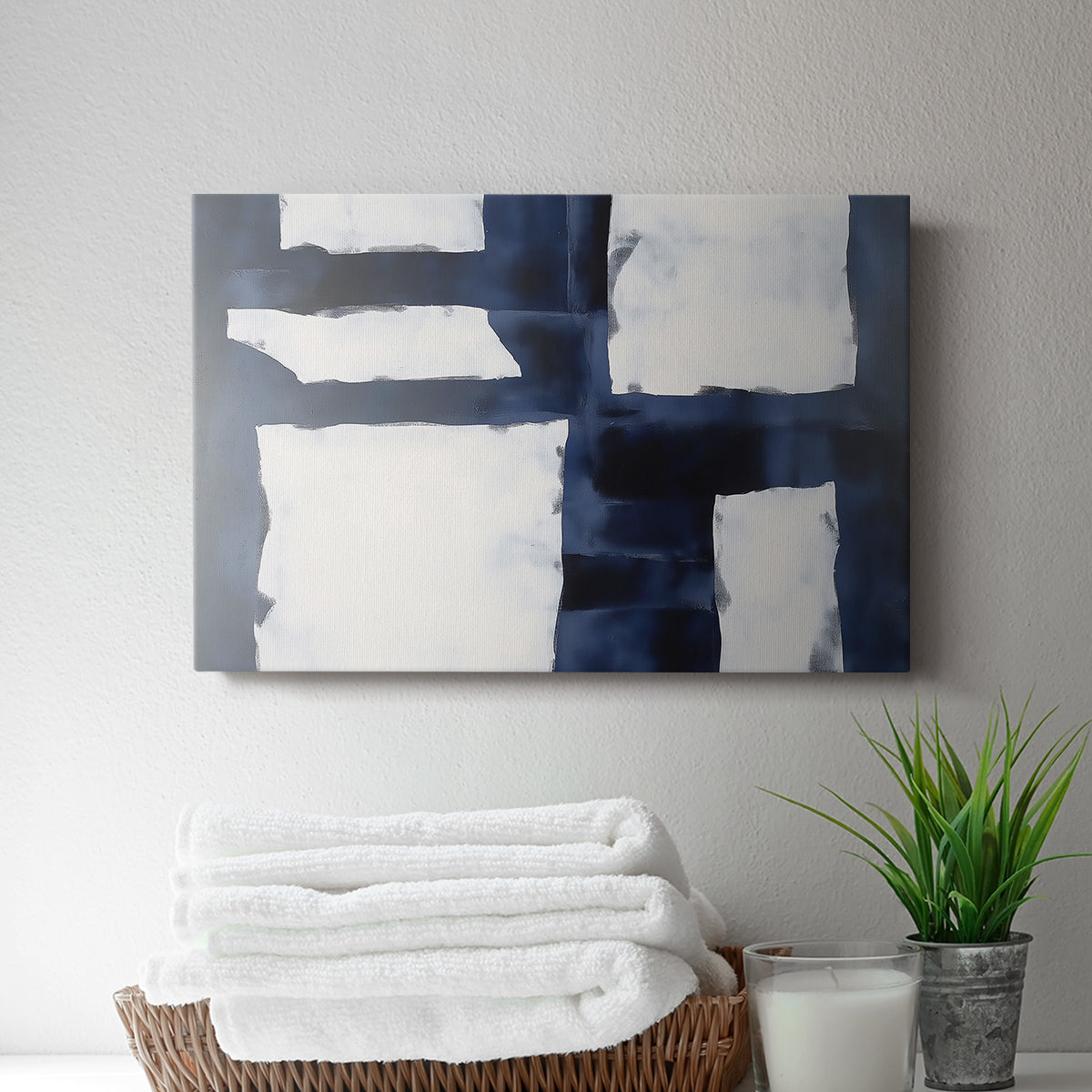 Blue and White Abstract XCIV - Canvas Art Print