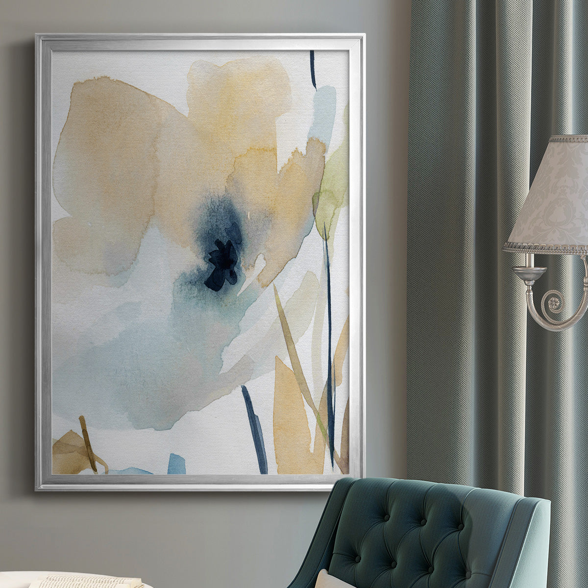 Blooming Wash II - Modern Framed Canvas Print