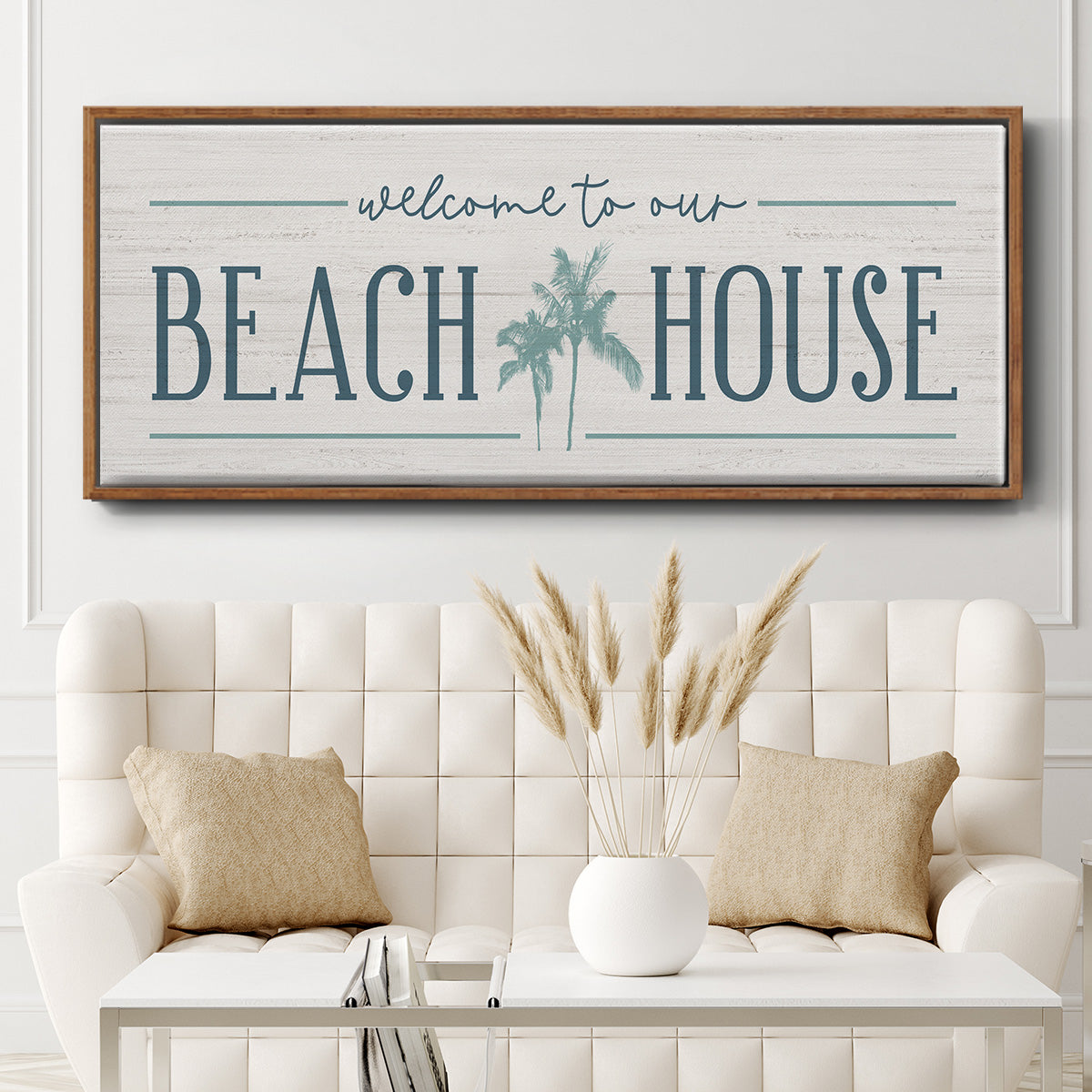 Our Beach House - Floater Framed Canvas Print