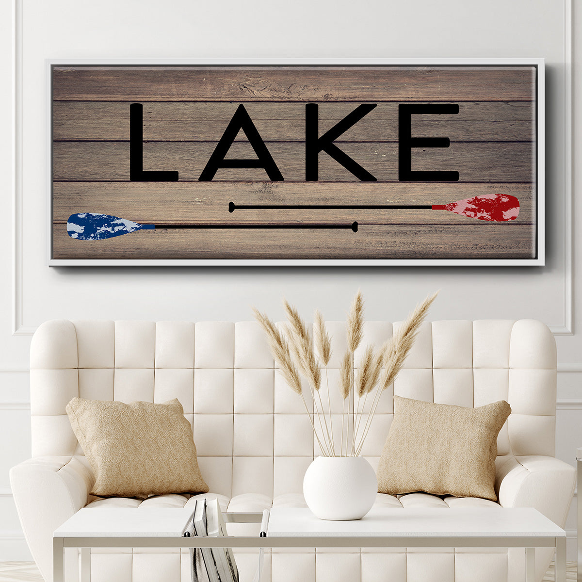 Lake Paddles - Floater Framed Canvas Print