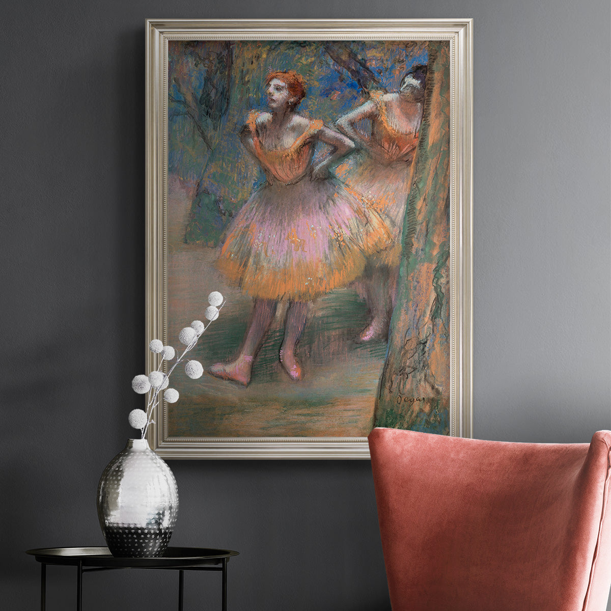 Two Dancers - Ornate Framed Canvas Print