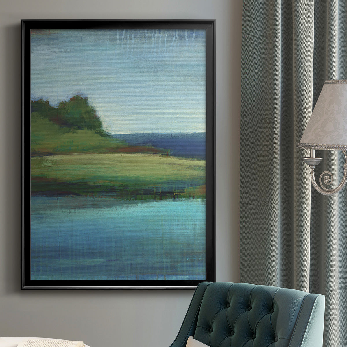 Silent Lakeside I - Modern Framed Canvas Print