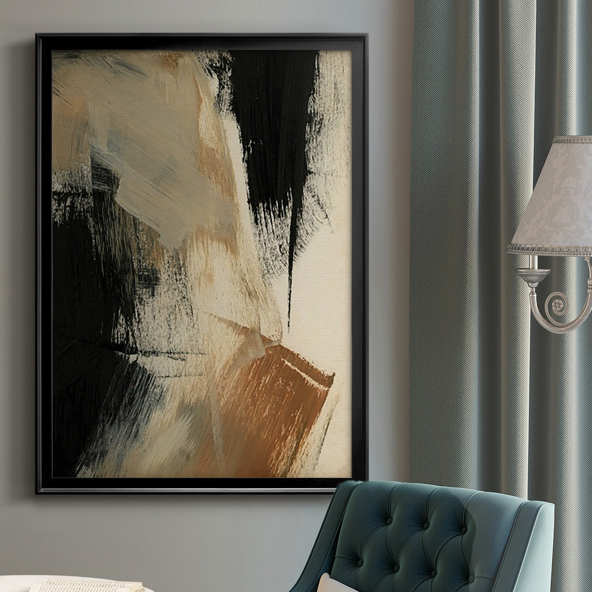 Baked Paintstrokes V - Modern Framed Canvas Print