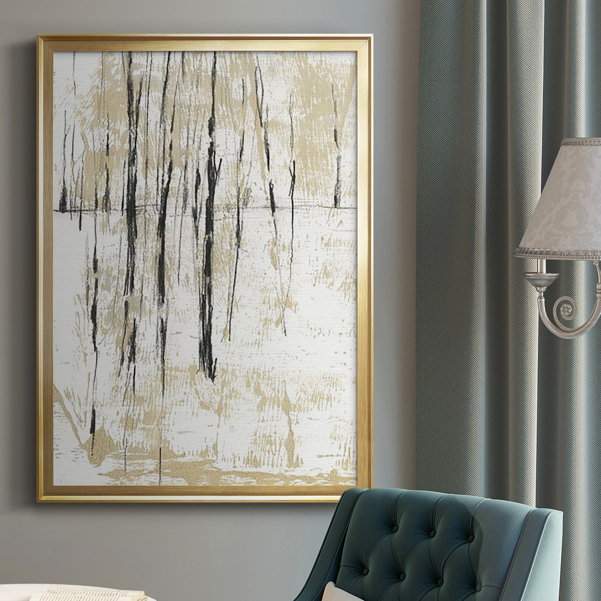 Gilded Forest II - Modern Framed Canvas Print