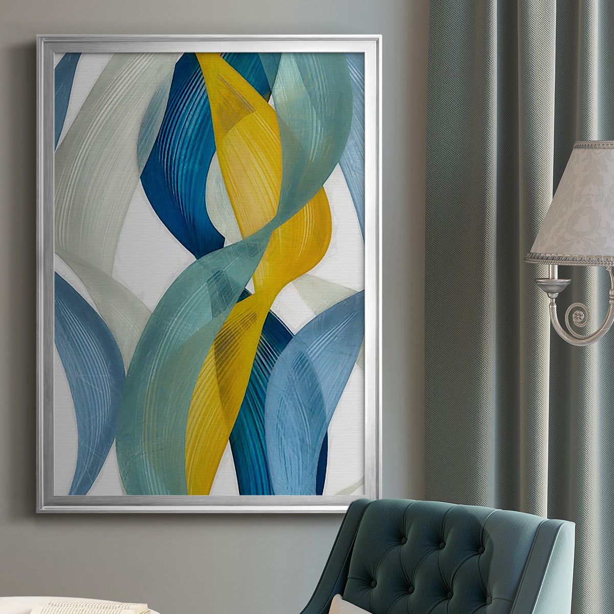 Horizontal Bands II - Modern Framed Canvas Print