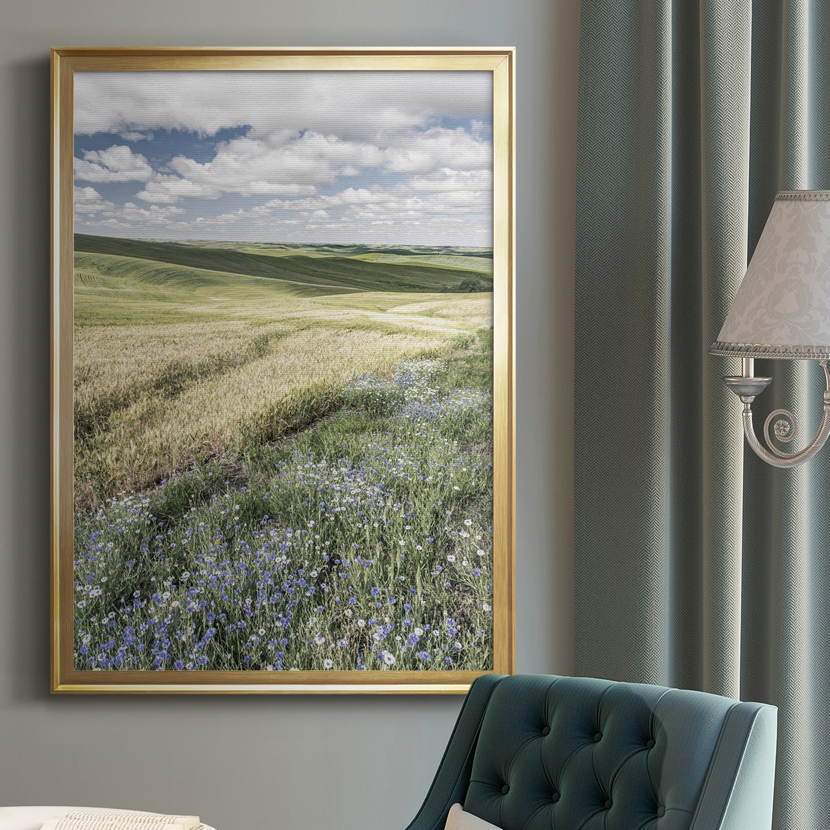 Wildflower Farm - Modern Framed Canvas Print