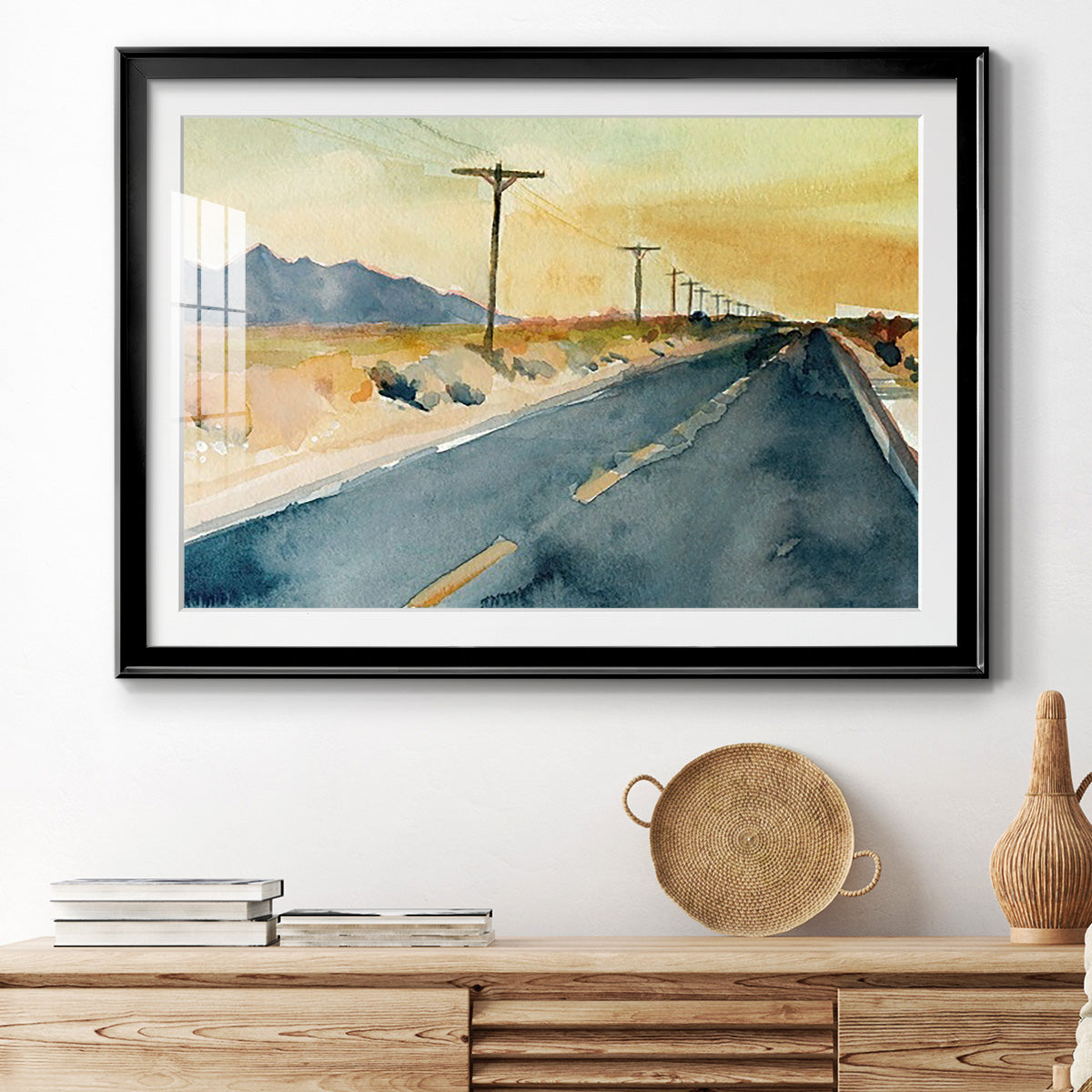 Deserted Highway II Premium Framed Print - Ready to Hang