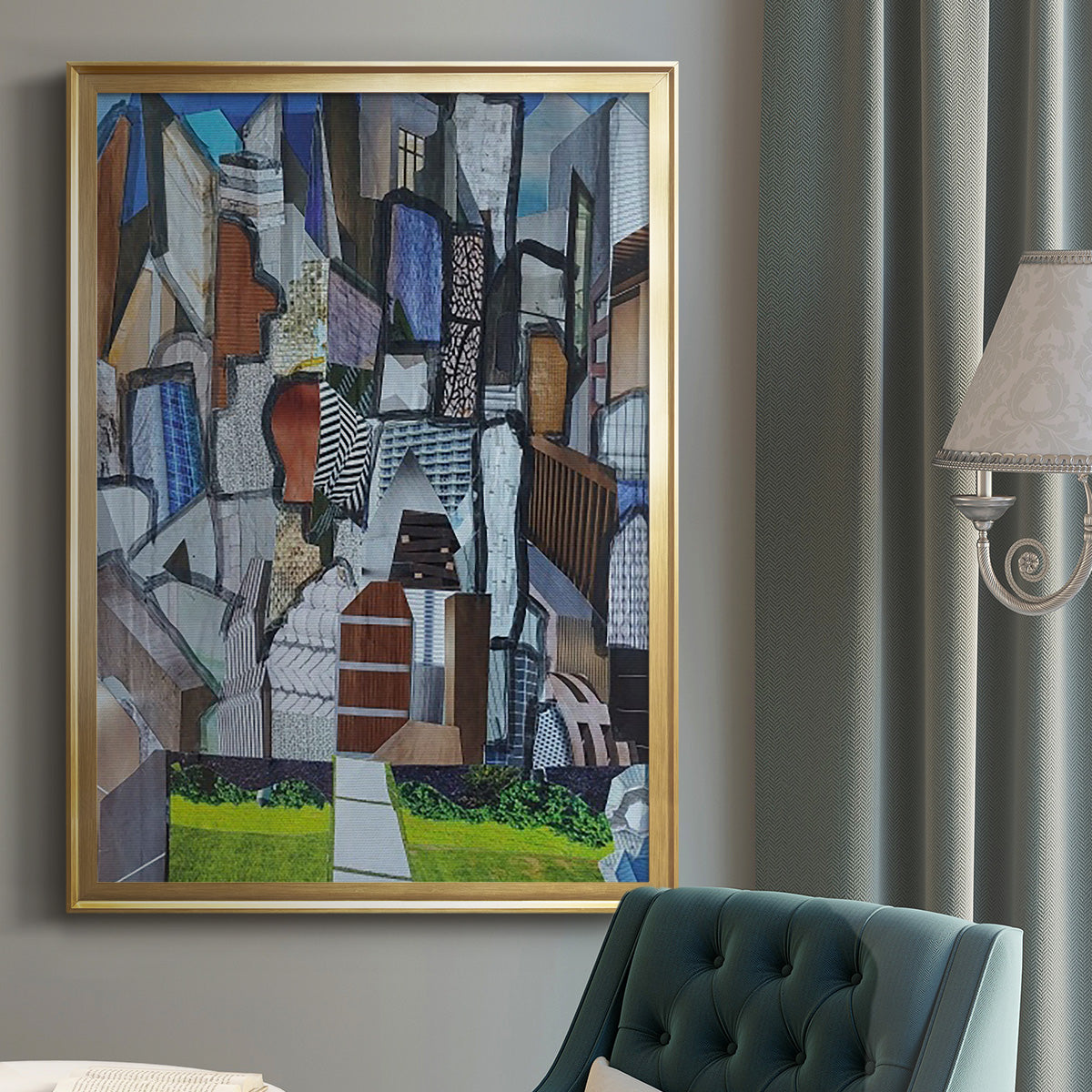 Chicago Grant Park - Modern Framed Canvas Print