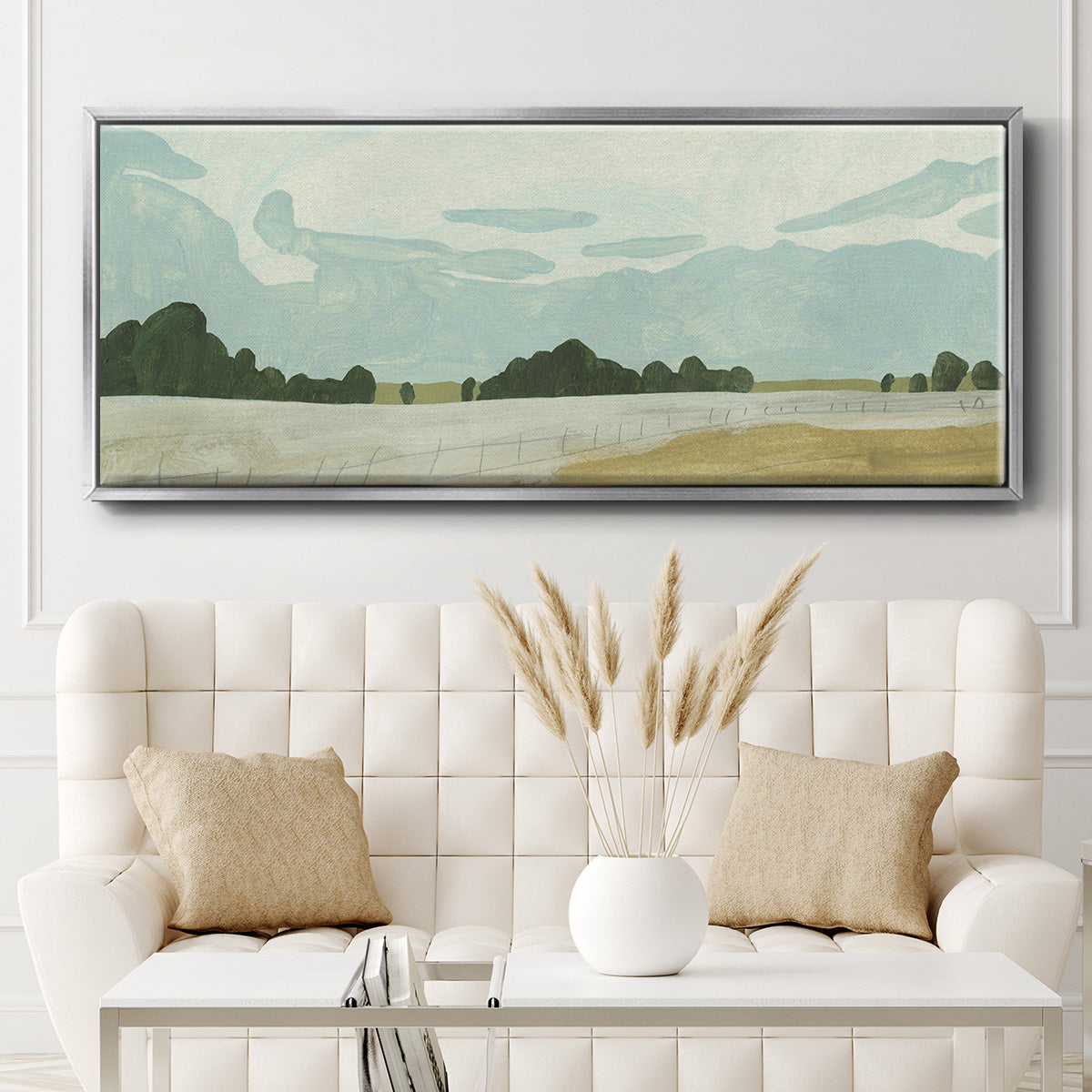 Farmland Study II - Floater Framed Canvas Print