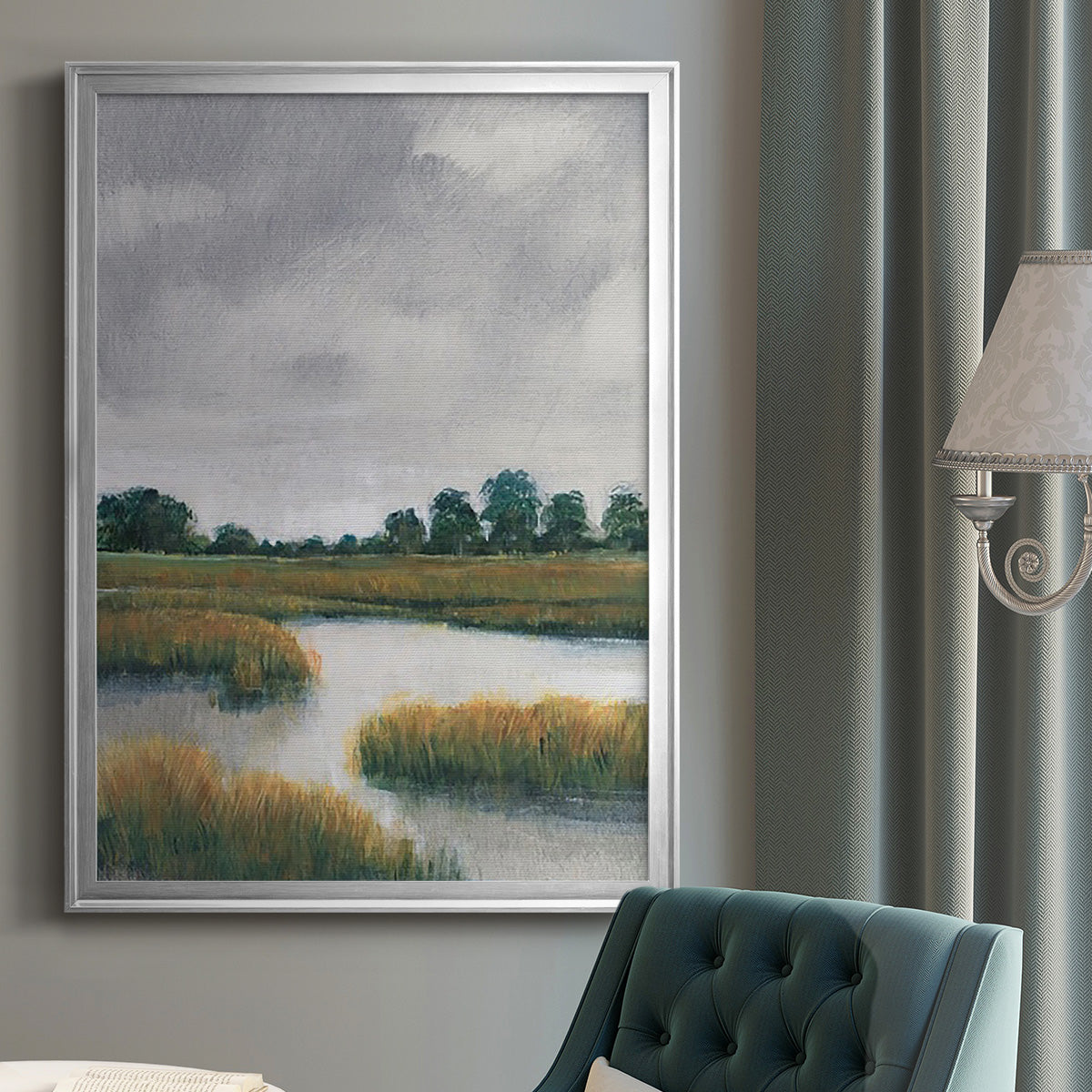 Salt Marshes II - Modern Framed Canvas Print