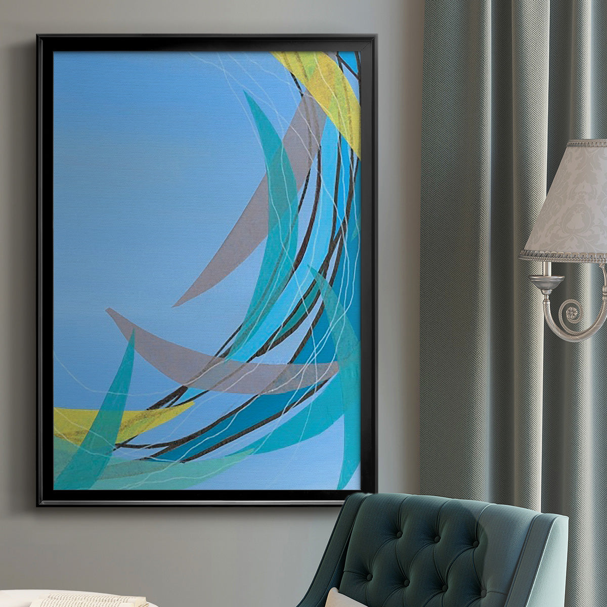 Circulating Flow II - Modern Framed Canvas Print