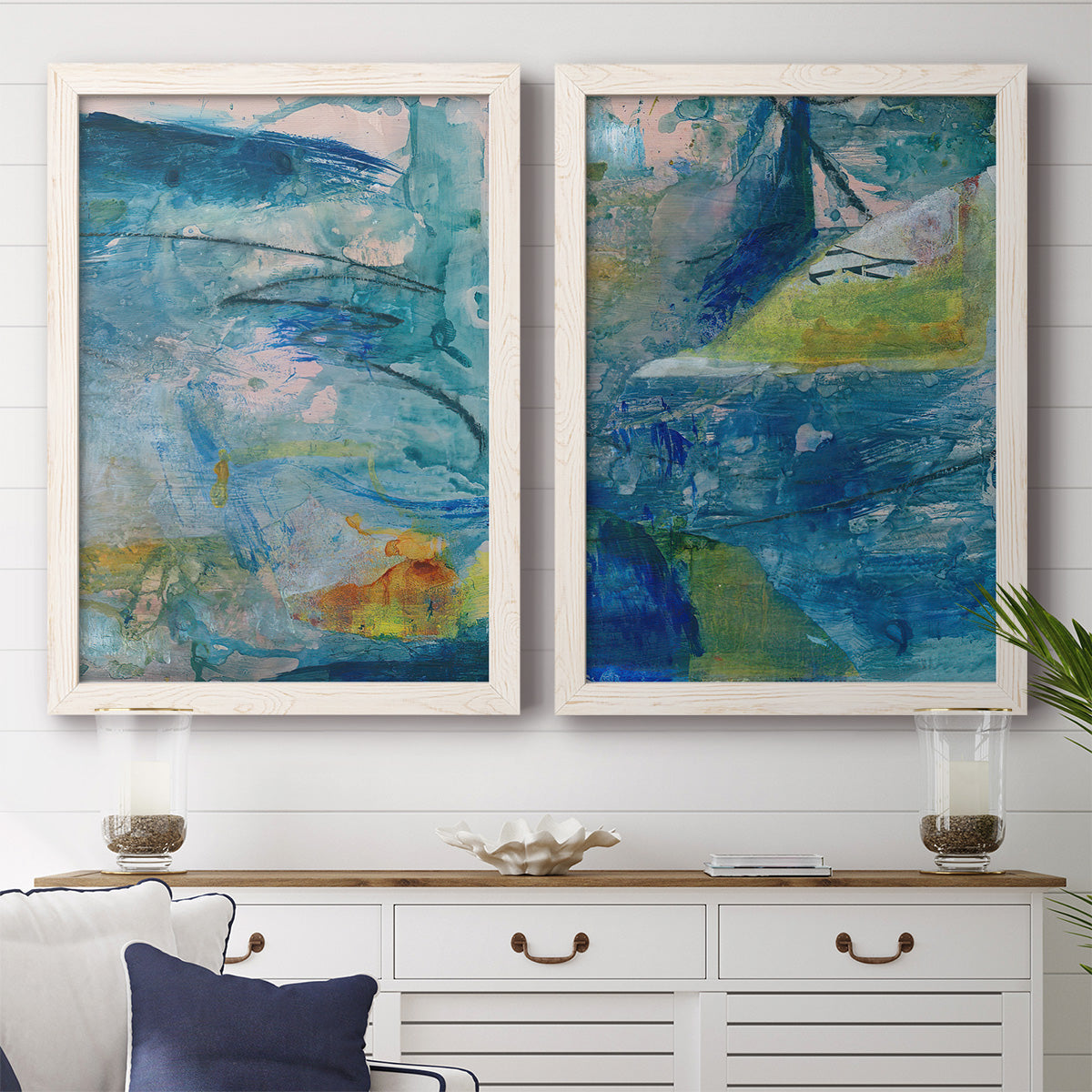 Spring Winds V - Premium Framed Canvas 2 Piece Set - Ready to Hang